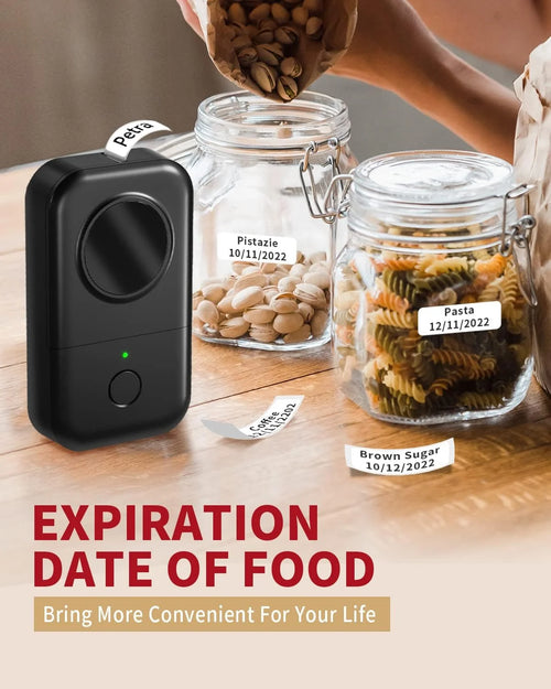 D30 Bluetooth Thermal Mini Label Maker - Portable Wireless Label Printer with Tape (Black)